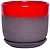 Горшок Контраст d12 см керамический красный с поддоном