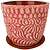Кашпо Хохлома d17 см керамическое розовое с поддоном