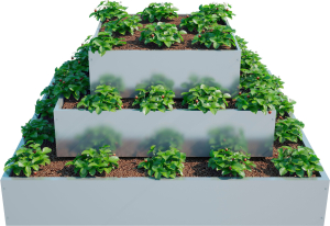 Грядка из оцинкованной стали БЛАГО квадратная каскад 110х110 см  