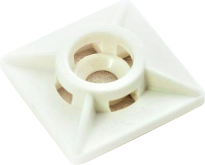 Площадка для хомутов самоклеящаяся Европартнер 3,6мм d20х20мм нейлон белая 50 шт