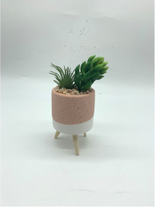 Искусственное растение суккулент зеленый 7х16 см в кашпо