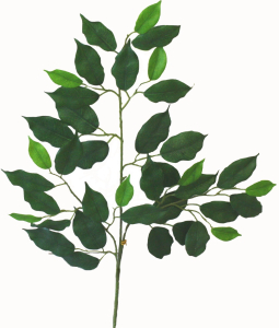 Искусственная ветка фикус зеленый 60 см