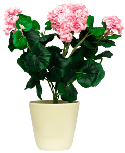 Искусственный цветок пеларгония розовая 36 см в горшке