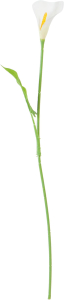Искусственный цветок калла белая 58 см