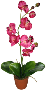Искусственный цветок Фаленопсис розовый 80 см в горшке
