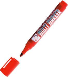 Маркер пермаментный Crown MULTI MARKER 002674 красный пулевидный 1 шт