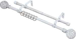 Карниз для штор Legrand Ажур настенный двухрядный белое золото 160-300 см