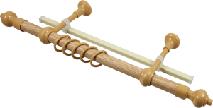 Карниз для штор Legrand Кантри настенный двухрядный ясный дуб 240 см