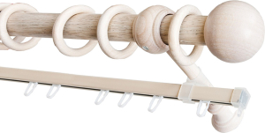 Карниз для штор Уют настенный двухрядный белый дуб 1,75 м