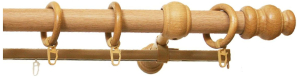 Карниз для штор Уют настенный двухрядный светлый дуб 2,25 м 