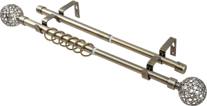 Карниз для штор Legrand Ажур настенный двухрядный  антик золото 1,6-3м