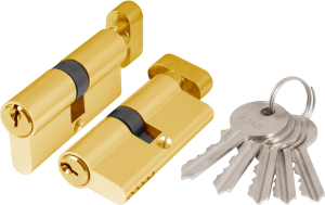 Цилиндр AJAX AX100 60 мм (25/10/25) ключ-вертушка латунь