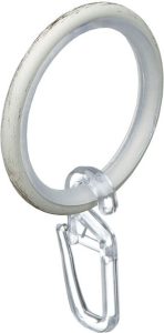 Кольцо с крючком для карниза HOME ACCESSORY стальной сплав белый антик d16 мм