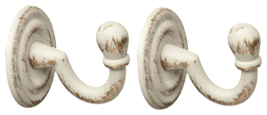 Крючок для штор HOME ACCESSORY стальной сплав белый антик 2 шт