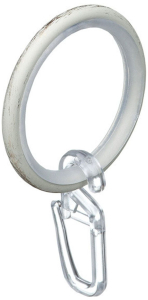 Кольца с крючками для штор HomeAccess алюминиевые белые D20 мм 10 шт