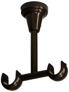 Держатель для карниза 2 ряда HOME ACCESSORY стальной сплав шоколад 110 мм d16 мм