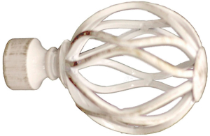 Наконечник для карниза HOME ACCESSORY витая сфера d20 белый классик
