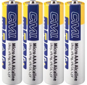 Набор щелочных батареек CMI AAA 4 шт