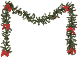 Гирлянда еловая с бантами и шишками 270 см
