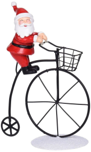 Статуэтка Санта на велосипеде 8,5х6,5х16 см