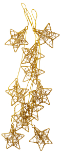 Гирлянда Блестящие звезды золотая 180 см