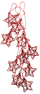 Гирлянда Блестящие звезды красная 180 см