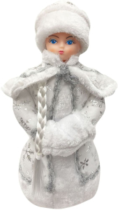 Фигурка Снегурочка в белой одежде 35 см