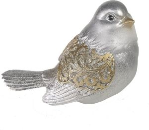 Фигурка Птичка золотая с серебром 9 см