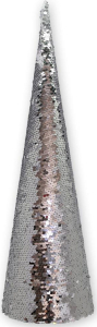 Фигурка Елочка Конус серебро 49x1,5 см