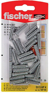Дюбель универсальный распорный Fischer SX 5x25 мм 28 шт
