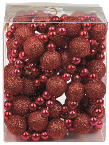 Бусы новогодние красные 270 см