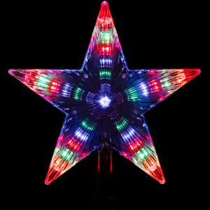 Верхушка на ель Glos Звезда 31 LED многоцветная 22 см