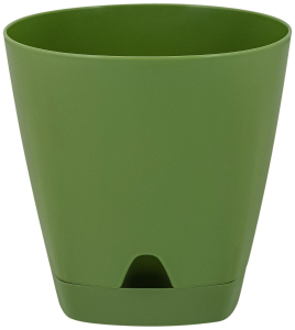 Горшок InGreen Amsterdam d20 см 4 л полипропиленовый оливковый с поддоном