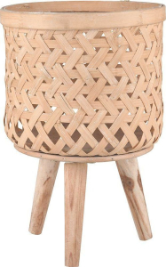 Кашпо бамбуковое на ножке 33 см