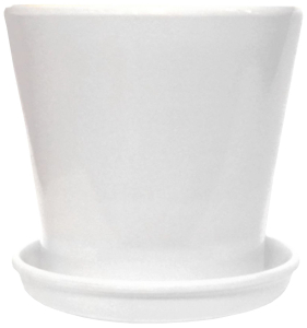 Горшок GARDEN SHOW d13 см 1 л керамический белый с поддоном