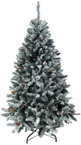 Искусственная ель Beatrees Snow Princess заснеженная с шишками и ягодами 180 см