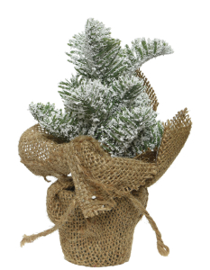 Искусственная ель в горшке заснеженная 22 см в ассортименте