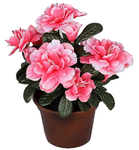 Искусственный цветок азалия розовая 17 см в горшке