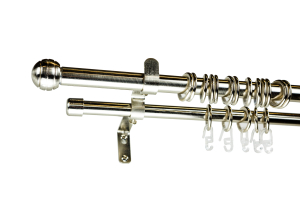 Карниз для штор OBI настенный двухрядный нержавеющая сталь 160-300 см