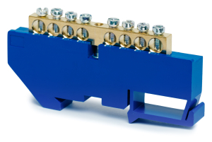 Шина нулевая REXANT синий изолятор 8 ГРУП 6X9