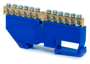 Шина нулевая REXANT синий изолятор 12ГР 6X9