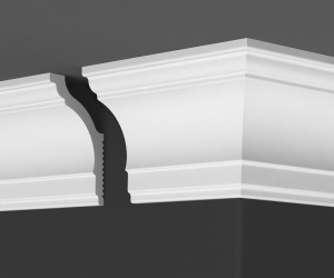 Плинтус потолочный ДЕ-БАГЕТ П-10 200х7х4 см белый