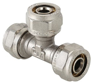 Тройник латунь никелированный VALTEC 20х16х16 мм