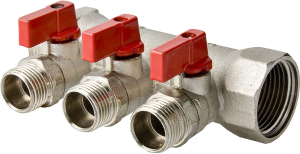 Коллектор латунь никелировання VALTEC 3 х 3/4" х 1/2"