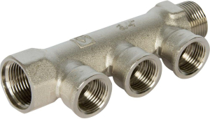 Коллектор латунь никелированная VALTEC 3/4"х 1/2" 