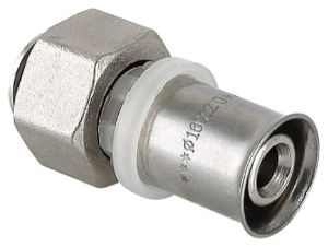 Соединитель латунь никелированный VALTEC VTc.712.N 1/2" х 20 мм