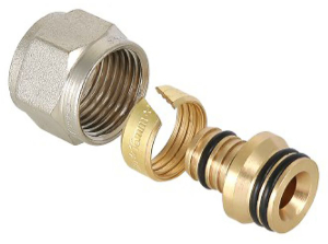 Соединитель латунь никелированный VALTEC 1/2"