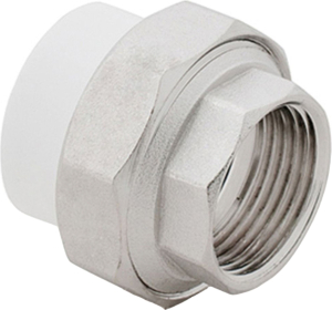 Муфта комбинированная разъем. (Американка) PPR внутр. резьба 20х 3/4, белый, RTP