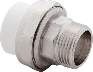 Муфта комбинированная разъем. (Американка) PPR наруж. резьба 32х 3/4, белый, RTP