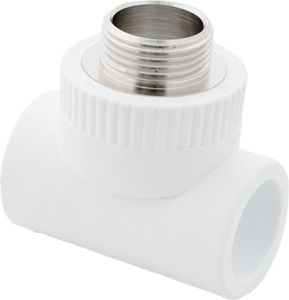 Тройник комбинированный PPR наружная резьба 32х1,  белый, RTP